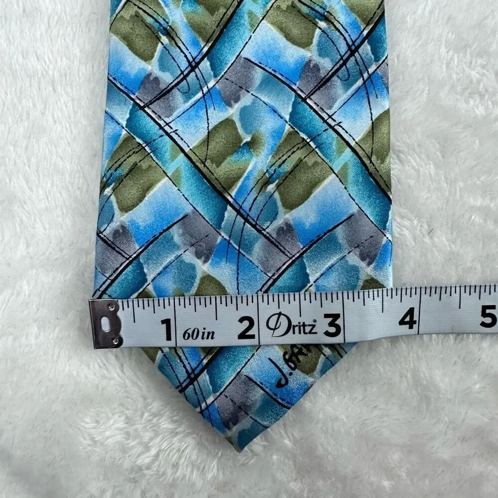 Jerry Garcia Men's Necktie Northern Lights Blue Green Abstract 100% Silk New‎